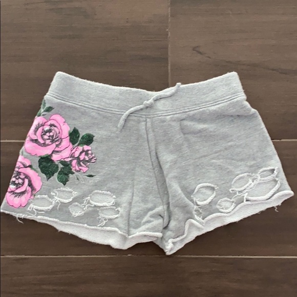 Flowers by Zoe Grey Distressed Rose Shorts - Picture 1 of 3